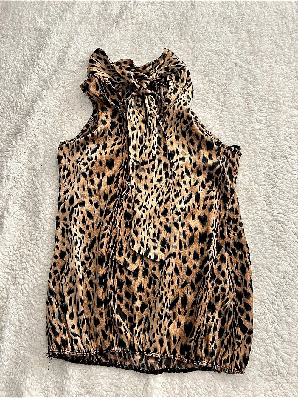 KLD Signature Animal Print Sleeveless Top in Brown & Black Size M